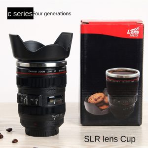 DSLR lens cup stainless steel water cup office coffee cup