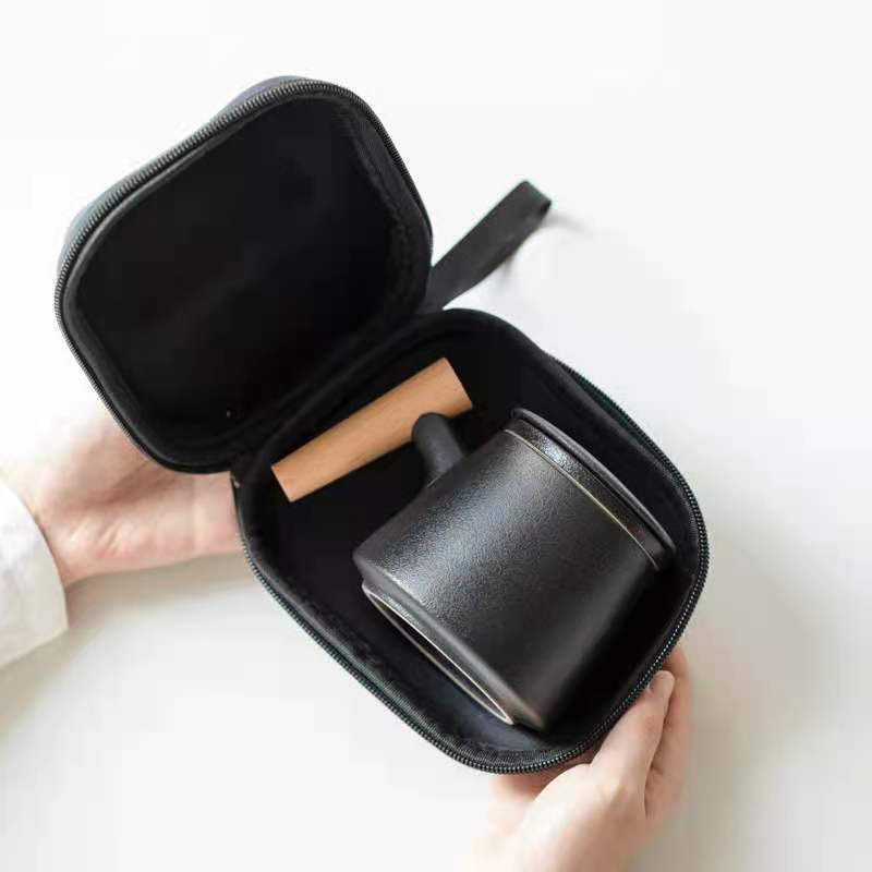 Wooden Handle Ceramic Tea Cup With Lid Filter Tea Cup Tea Water Separation Cup Flower Tea Cup Office Cup - Image 5